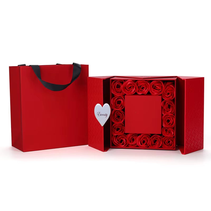 Valentines Day Gift Box Eternal Rose with Heart Shape for Girlfriend Birthday Party Mother’S Day New Year Christmas Gifts