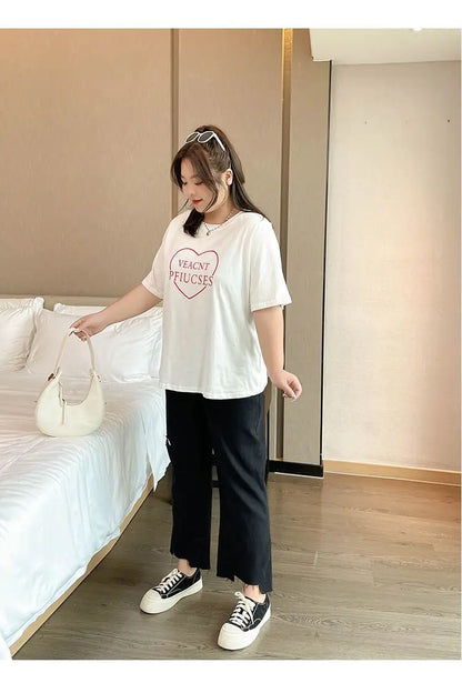 2023 Spring Autumn Loose Casual Jeans Fashion Trousers Ripped Straight Leg High Waist Bottom Solid Plus Size Cropped Pants Women