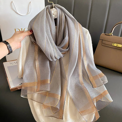 2024 Solid Silk wool scarf for Women Shawls Scarves Summer Lady Hijab Winter Fashion Warm Long Bandana Foulard Pashmina Poncho