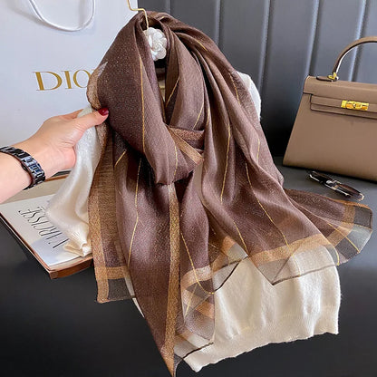 2024 Solid Silk wool scarf for Women Shawls Scarves Summer Lady Hijab Winter Fashion Warm Long Bandana Foulard Pashmina Poncho