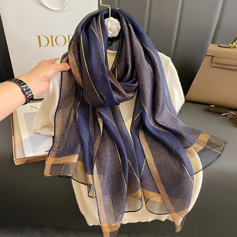 2024 Solid Silk wool scarf for Women Shawls Scarves Summer Lady Hijab Winter Fashion Warm Long Bandana Foulard Pashmina Poncho