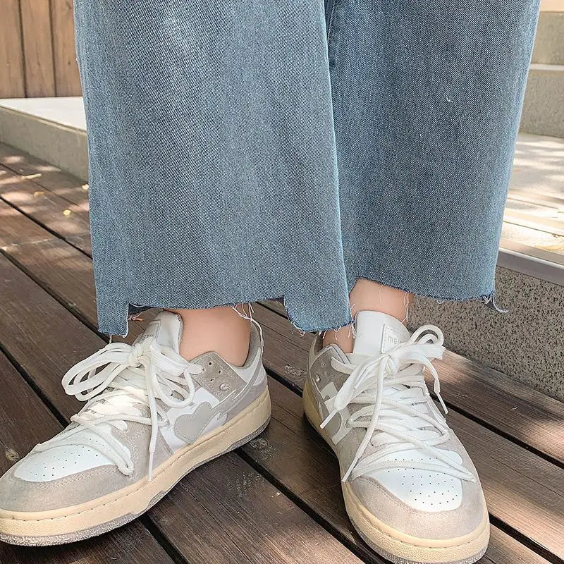 2023 Spring Autumn Loose Casual Jeans Fashion Trousers Ripped Straight Leg High Waist Bottom Solid Plus Size Cropped Pants Women