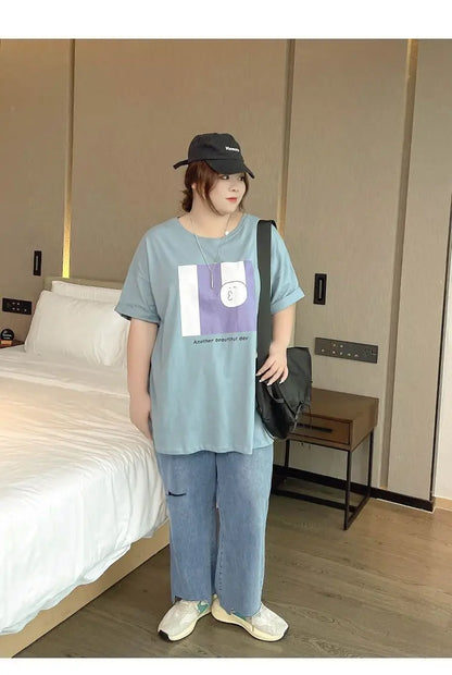 2023 Spring Autumn Loose Casual Jeans Fashion Trousers Ripped Straight Leg High Waist Bottom Solid Plus Size Cropped Pants Women